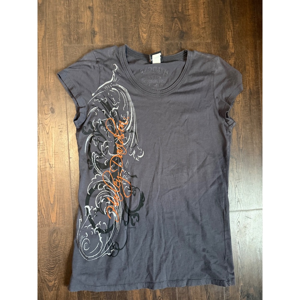 Harley-Davidson Charcoal Grey Scroll Graphic Tee Women's L